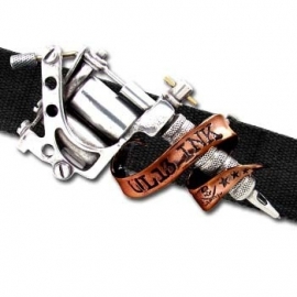 Alchemy England - UL13 - BELT BUCKLE - Tattoo Gun with Banner