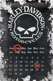 Harley-Davidson - Metal Plate / Tin Sign - Skull Calendar