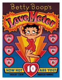 Betty Boop - Large Metal Plate / Tin Sign - LoveMeter - How Hot are You?
