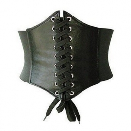 Underbust Corset / Belt, Cupless, Black Faux Leather