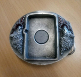 Zippo Holder BUCKLE - Howling Wolves