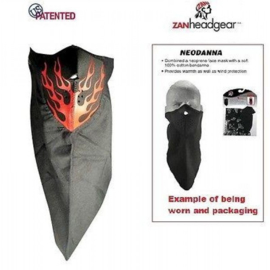 Half Face Bandana with Neoprene - RED FLAMES