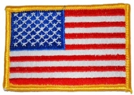PATCH - American Flag - Yellow/Gold border - Stars and Stripes - USA