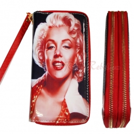 Marilyn Monroe - Wallet with Zippers - Black with White Collar