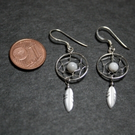 Dreamcatchers (pearl) earrings [SILVER]