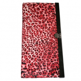 Wallet with Clip Closure - Pink leopard
