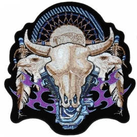 000 - BACKPATCH - V-Twin Engine & Bull Skull