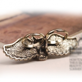 2-Fingerring with Winged & Horned Devil Skull