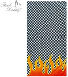 Rock Daddy - Bath Towel - Checkered Design with Burning Flames