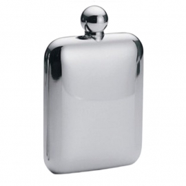 FLASK - Round Square - Stainless Steel - 6 oz / approx. 177ml
