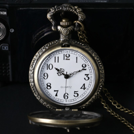 Motorcycle Steampunk Necklace with Clock