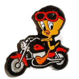 P162 - PIN - Biker Tweety on a Red Motorcycle