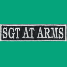 White PATCH - Flash / Stick - SGT AT ARMS - sergeant at arms