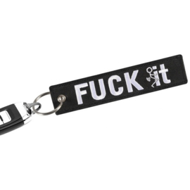 Embroided Keychain - Black & White - FUCK IT