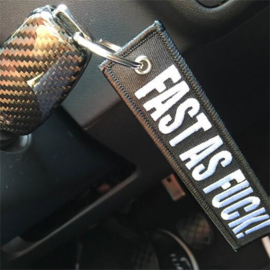 Embroided Keychain - Black & White - FAST AS FUCK !