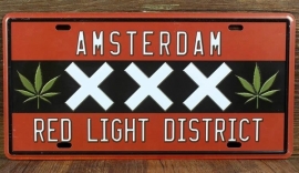 License Metal Plate / Tin Sign - 3D - Amsterdam - XXX - Red Light District