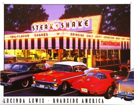 Large Metal Plate / Tin Sign - Lucinda Lewis - Roadside America - Steak 'n Shake
