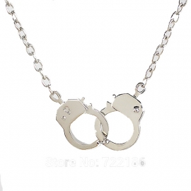 Handcuffs Necklace - Polished Silver (new look)