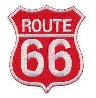 226 - PATCH - RED & WHITE - Route 66 Shield 