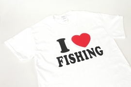 `I Love Fishing` Vis T-shirt - Wit
