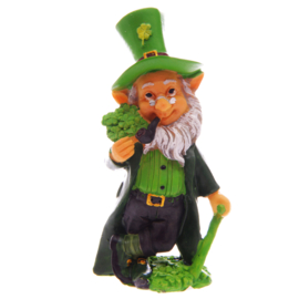 Ierse St Patrick’s Day Gelukskabouter op Klaverbladeren Leprechaun