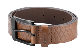 High Quality Riem Bruin 135 cm XL / XXL Leren Lederen Broekriem Schubben Vissen Visriem Motief Leer