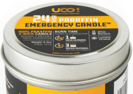 Uco Preppers 3 Lonts Rookvrije Parafine Camping Outdoor Kaars 24 Branduren Blik Noodkaars Noodpakket