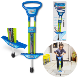 Luxe Verlichte PogoFlasher Pogostick Blauw 89 cm Pogo Stick 35 Kilo Springstok Met Led Verlichting