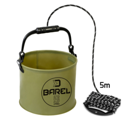 Opvouwbare EVA Emmer 5 Liter + Handvat + 5 m Touw Campingemmer Vouwemmer Visemmer Bootemmer Water