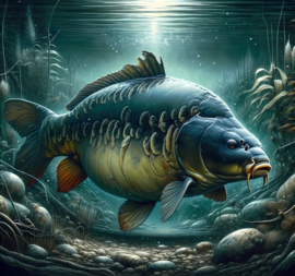 Imagine Slash Carp Art The Majestic Mirror 60 x 50 cm Metal Printed Painting Karper Vis Schilderij