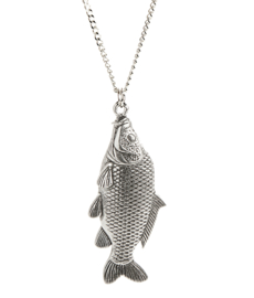 Hanger Schubkarper + Ketting Zilver 45 cm (Dames)