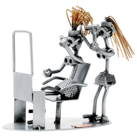 Metalen Beeldje Kapster Cadeau Opening Kapsalon Cadeaubeeldje Kapper Verjaardag Gift Hairstylist