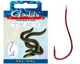 10 x Paling Onderlijn 70 cm 35/00 Haakmaat 2 Rode Haak Aal Palinghaak Palinghaken Palingonderlijnen