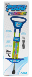 Luxe Verlichte PogoFlasher Pogostick Blauw 89 cm Pogo Stick 35 Kilo Springstok Met Led Verlichting