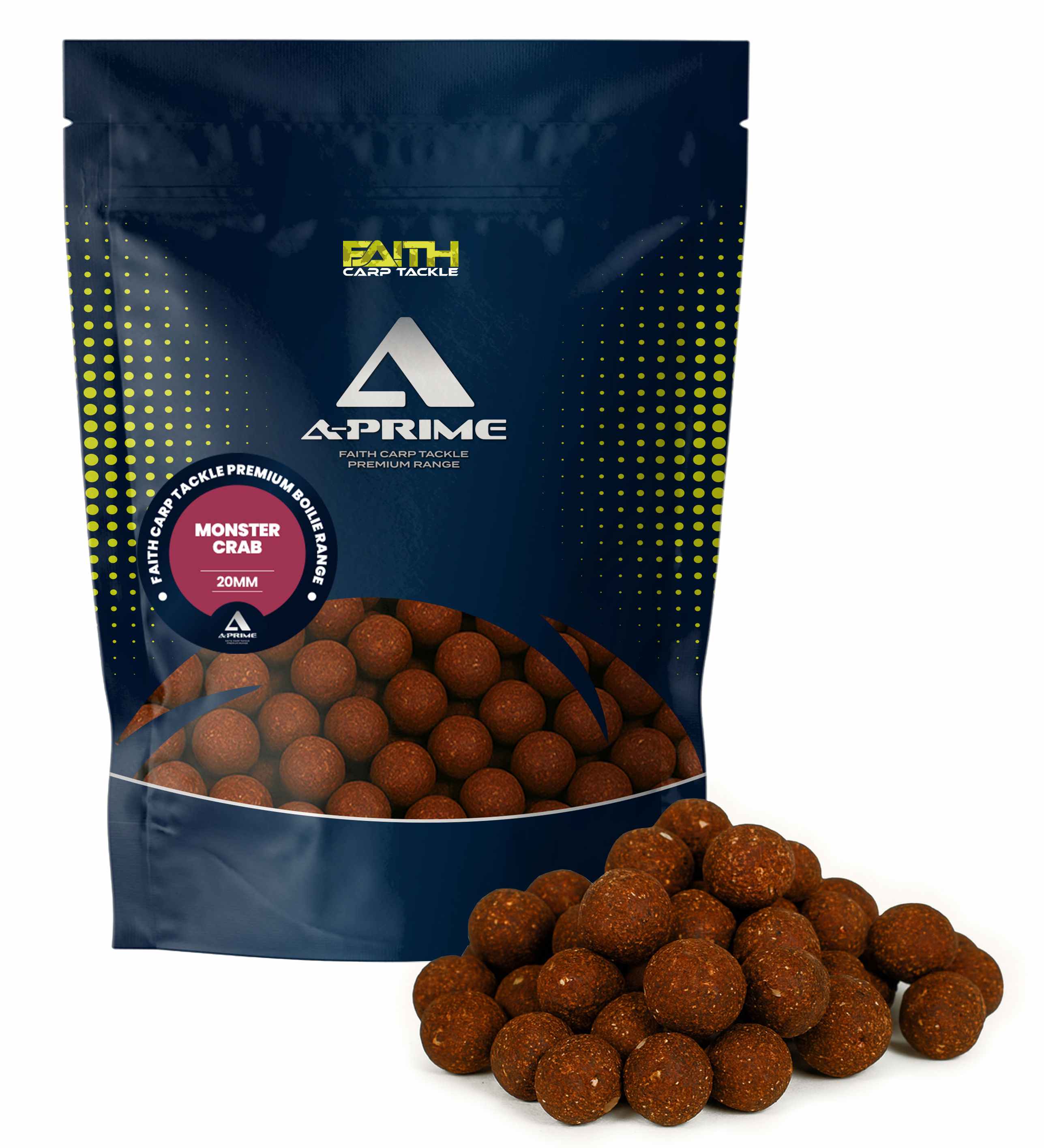 Faith A-Prime Boilies 1 kg Monster Crab 20 mm - Met Verse Eieren - High Energie Natuurlijk Houdbaar