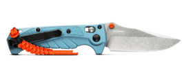 Benchmade Adira Magnacut Steel Blue Zakmes + Paracord Vouwmes Vismes Inklapbaar Mes Stonewash Coated