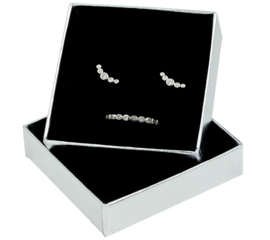 Luxe Eco Sieradendoosje Zilver 6 x 6 cm Sieraden Cadeau Doosje Cadeaudoosje Box Oorbel Halsketting