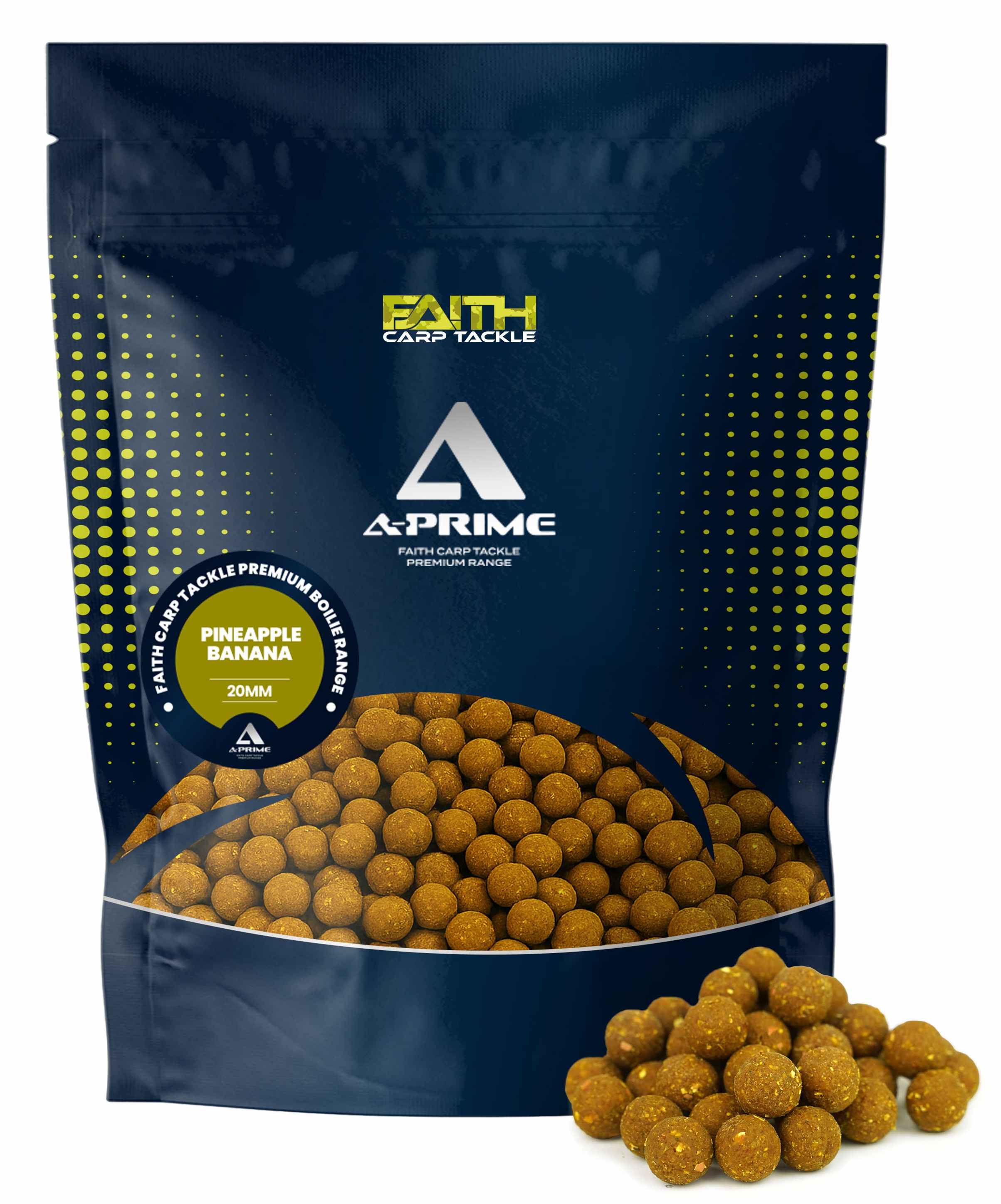 Faith A-Prime Boilies 1 kg Pineapple/Banana 20 mm Met Verse Eieren High Energie Natuurlijk Houdbaar