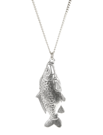Hanger Spiegelkarper + Ketting Zilver 50 cm (Heren)