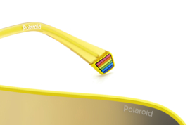 Polaroid® Metal Yellow Hornet Zonnebril Doorlopende Bril Lichtgewicht Masker Maskerbril Mask Bril