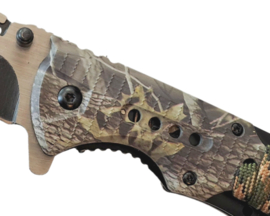 X-Treme Camou Rope Knife RVS Zakmes+ Paracord Assisted Flipper Assist Roestvrijstaal Outdoor Klapmes