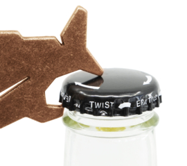 Vis Sleutelhanger Karper + Flesopener Brons Keyring Carp Fles Opener Viscadeau Vissen Cadeau Visser