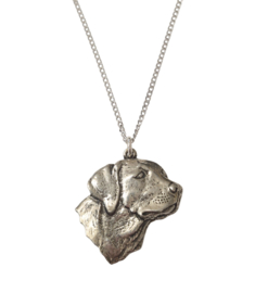 Hanger Labrador + Ketting Zilver 45 cm (Dames)