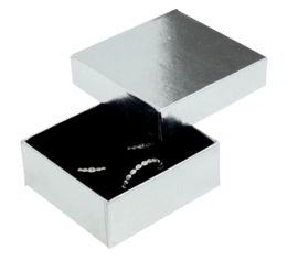 Luxe Eco Sieradendoosje Zilver 6 x 6 cm Sieraden Cadeau Doosje Cadeaudoosje Box Oorbel Halsketting