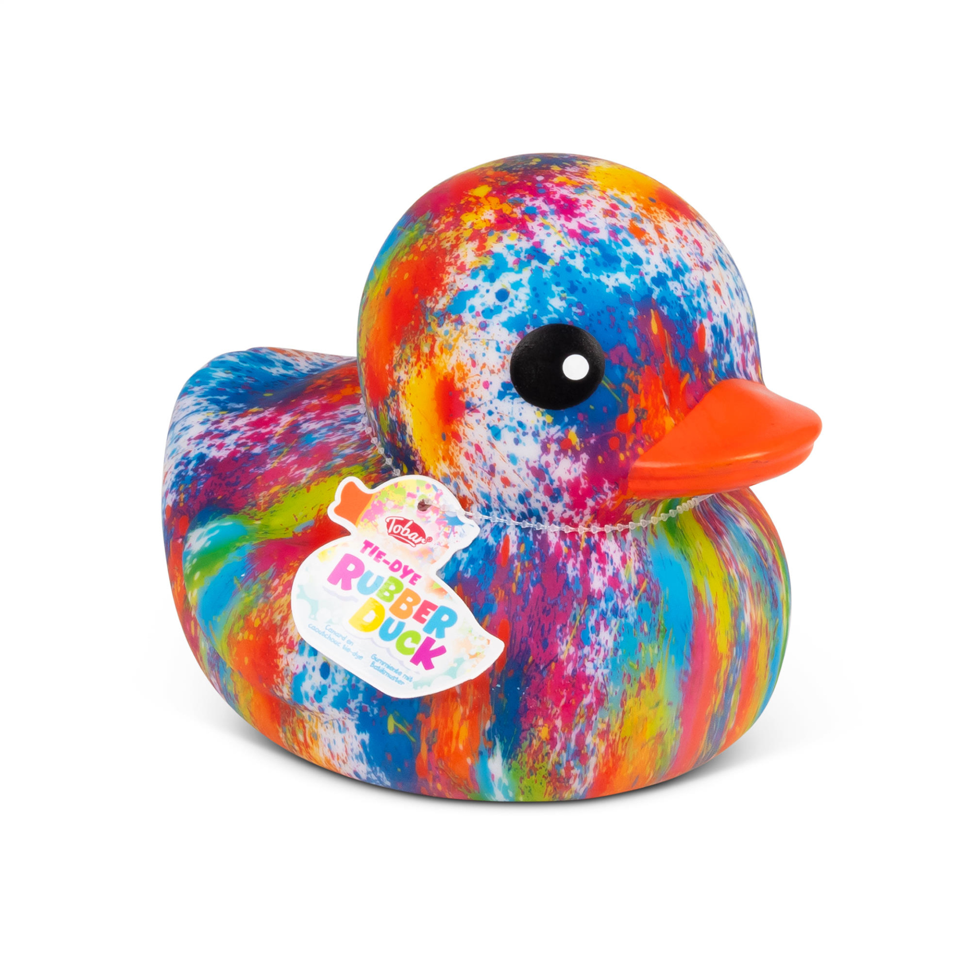 Grote Gekleurde Tie Dye Rubber Badeend 18 cm Regenboog Drijvende Bad Eend Groot Zwembad Pool Party