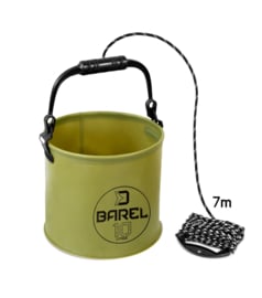 Opvouwbare EVA Emmer 10 Liter + Handvat + 7 m Touw Campingemmer Vouwemmer Visemmer Bootemmer Water