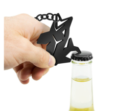 Vis Sleutelhanger Snoek + Flesopener Zwart Keyring Pike Fles Opener Viscadeau Vissen Cadeau Visser