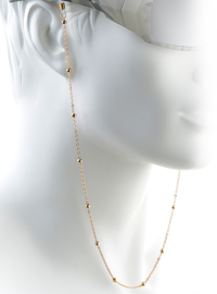 Luxe Metalen Brillenkoord Rosé Goud – Gold Beads