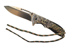 X-Treme Camou Rope Knife RVS Zakmes+ Paracord Assisted Flipper Assist Roestvrijstaal Outdoor Klapmes