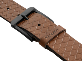 High Quality Riem Bruin 135 cm XL / XXL Leren Lederen Broekriem Schubben Vissen Visriem Motief Leer